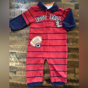 Baby Boy Football Romper Long Sleeved Vintage Carters Size 12 Months